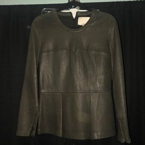Brown authentic leather shirt from 3.1 Phillip Lim